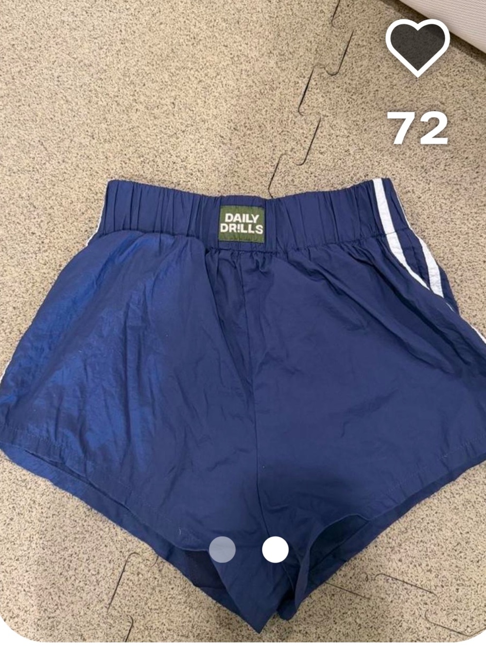 Daily Drills  Navy Athletic Shorts with White Stripe